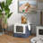 White Covered Cat Litter Box, Front Entry & Top Exit with Scoop for Large Cats