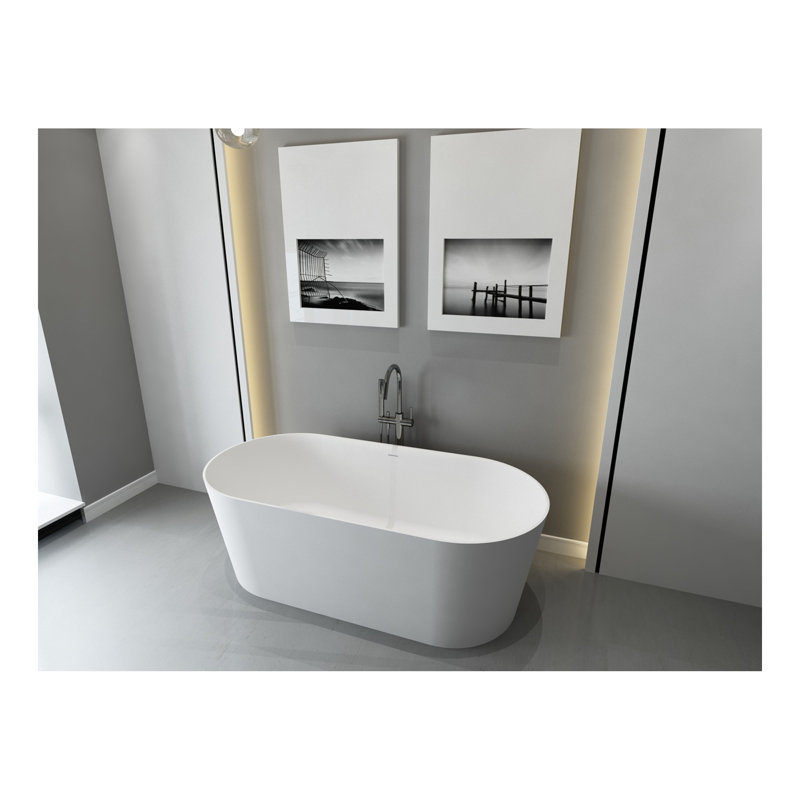 Baignoire de trempage autoportante à surface solide 67 pouces blanc mat 25S16-17PS