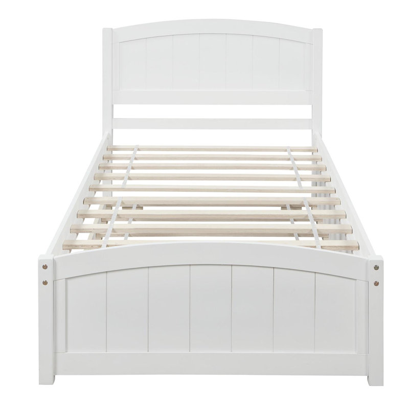 Solid Wood Platform Bed, White, Solid + Manufactured Wood