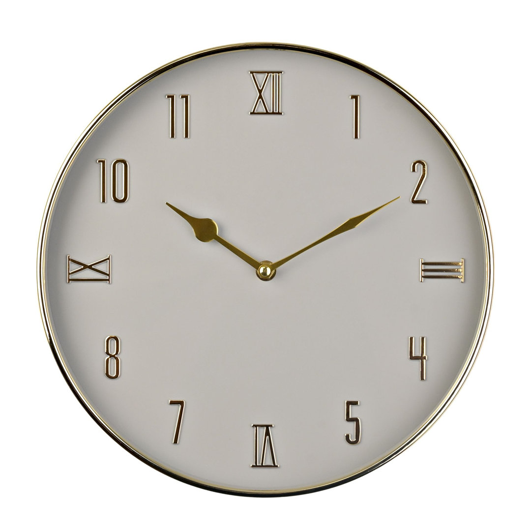 Fairmont Park Round Wall Clock Grey & Gold
