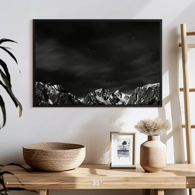 Starlit Sierra Nevada, 25 po x 17 po, Cadre flottant noir