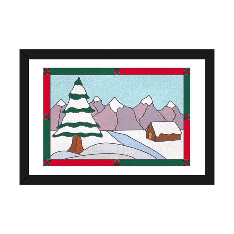 « snowy terrain » par "5by5collective, reproduction d’impression sur toile tendue, H 16 po x l 24 po x P 1 po, Blanc