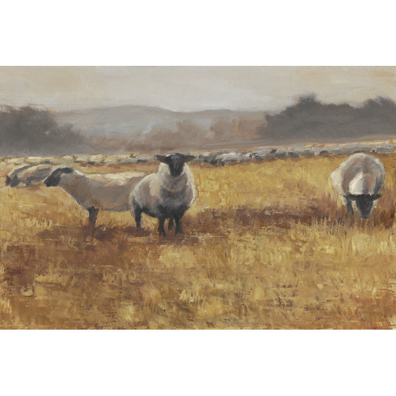 Grazing at Sunset I by Ethan Harper - Wrapped Canvas Painting, 20 cm H x 30 cm W, Wrapped Canvas