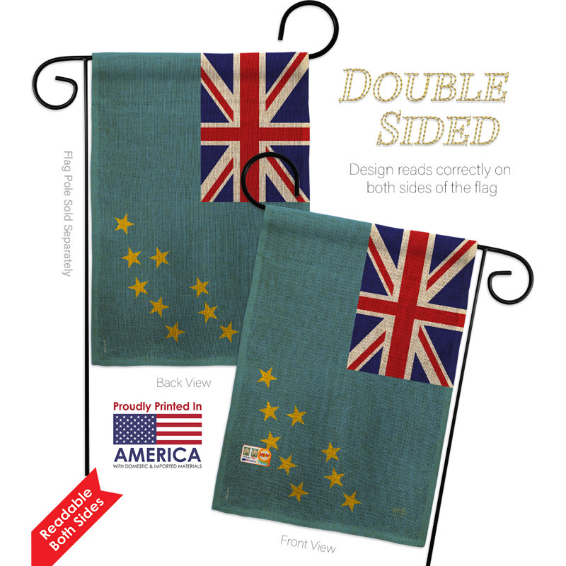 Polyester 18,5 x 13 po tuvalu 2 côtés drapeau de jardin
