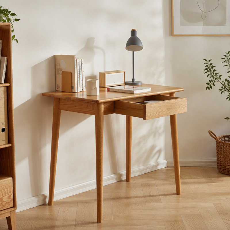 Bureau 100% bois massif bois naturel Bureau d'ordinateur Bureau d'étude Chêne bois naturel PC Bureau Bureau coiffeuse Slim bois massif avec tiroir Simple Work