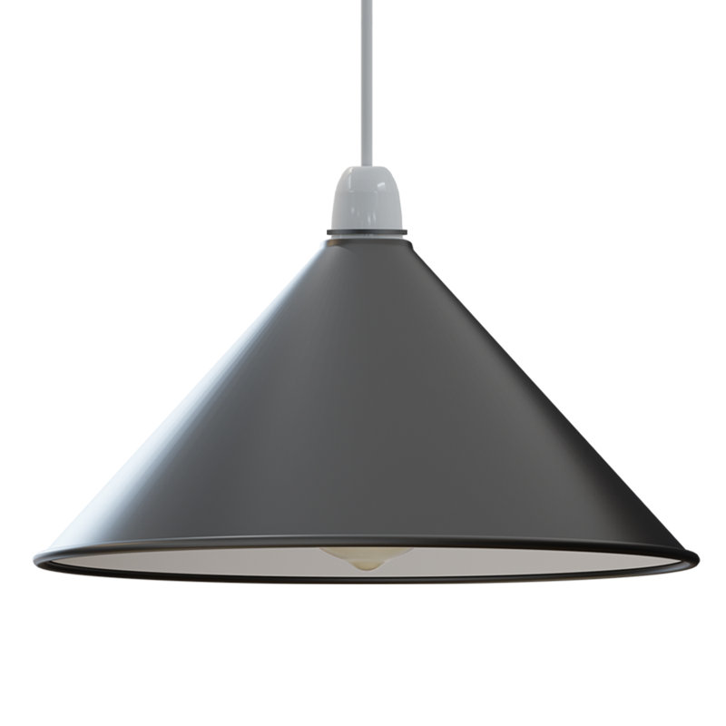 14.3cm H Metal Cone Lamp Shade ( Screw On ), Black