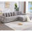 110.75" Modular L Shaped Sofa, Corduroy Fabric Sectional Couch,With A Movable Footstool, Cup Holders,Bring 8 Throw Pillows,Side Pocket,Unfold Into A Bed-1047168110