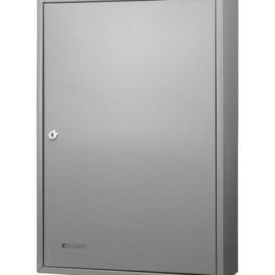 Cage à clé réglable en acier gris 150 avec serrure, fixée au mur pour un rangement organisé