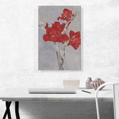 «Red Gladioli 1906» par Piet Mondrian, reproduction d'art sur toile tendue