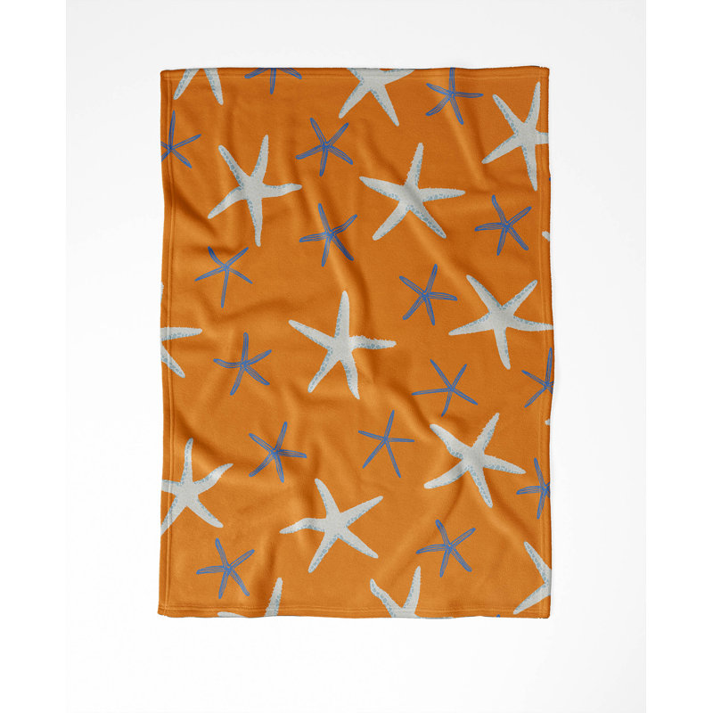 Couverture en velours de polaire Starfish, L 60 po x l 50 po, Orange