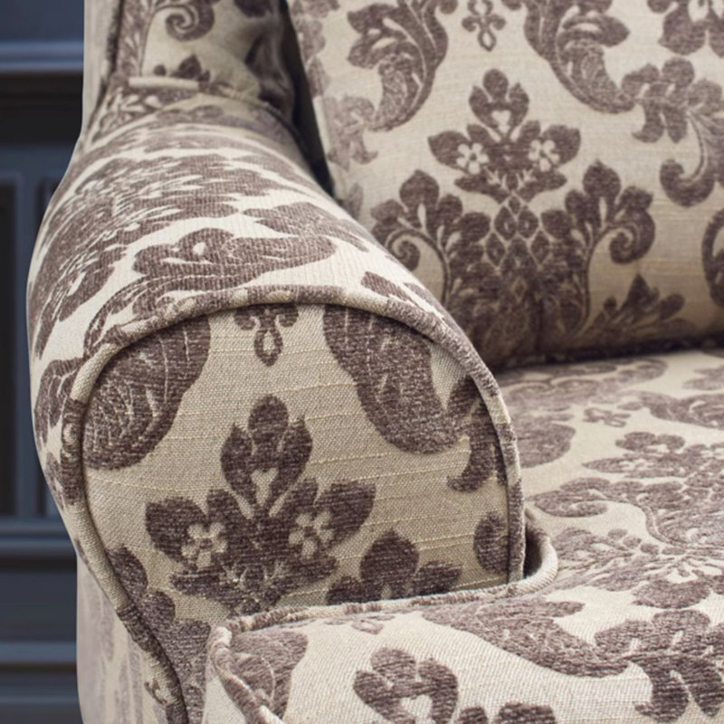 Chaise longue en jacquard de coton et lin