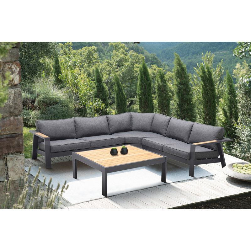 Ensemble de conversation modulaire en teck 4 pièces Ilara