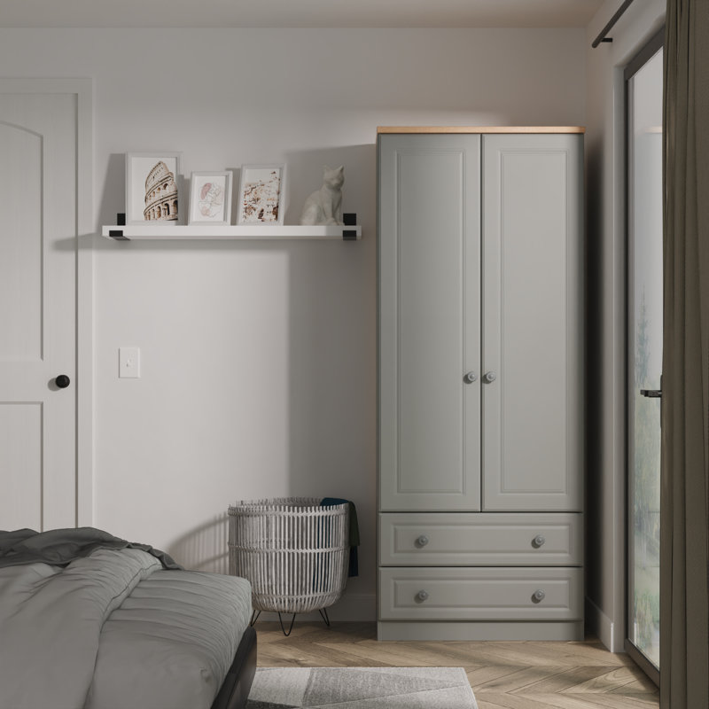 Arin Manufactured Wood Wardrobe, Dusk Grey/Oak