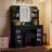 43.2" Vanity Desk with LED Mirror and Lights, Glass Top Vanity with RGB Glass Light Cabinets, Dressing Table with 3 Drawers ,Storage Shelves and Stool for Bedroom-413023011