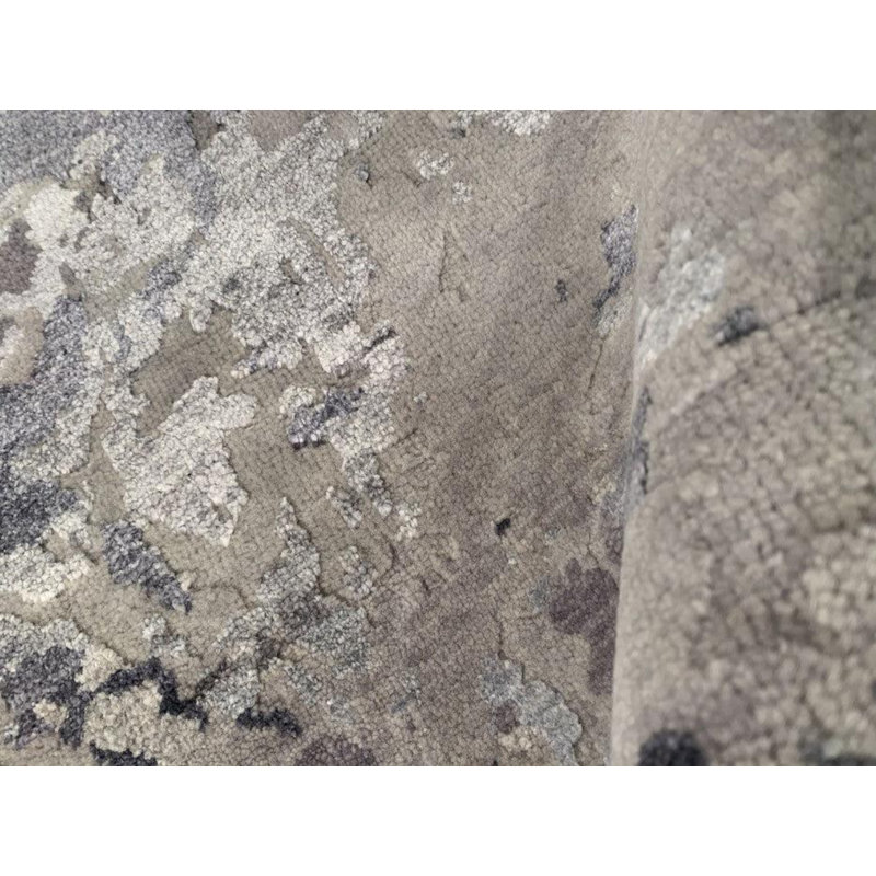 Hand Woven Cotton and Wool Abstract Area Rug