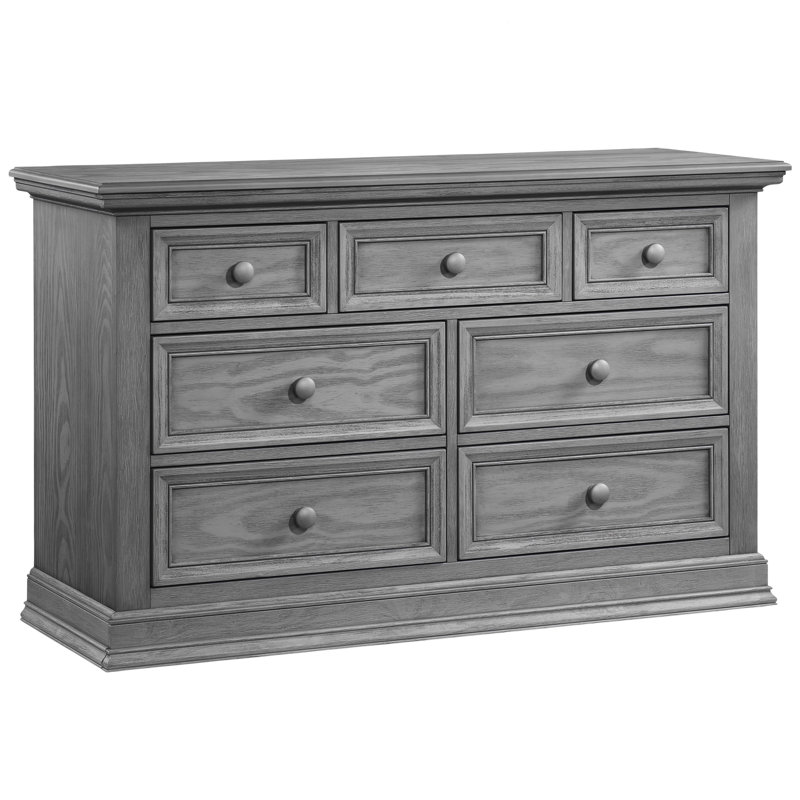 Commode double 7 tiroirs , Gris graphite