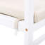 Chaises de salle à manger de patio pour 2 personnes, bois, dossier en corde, coussin imperméable, structure blanche, capacité de 400 lb, fixation du coussin lavable à la machine, ergonomique confortable convenant aux fauteuils de balcon, 2 pièces,