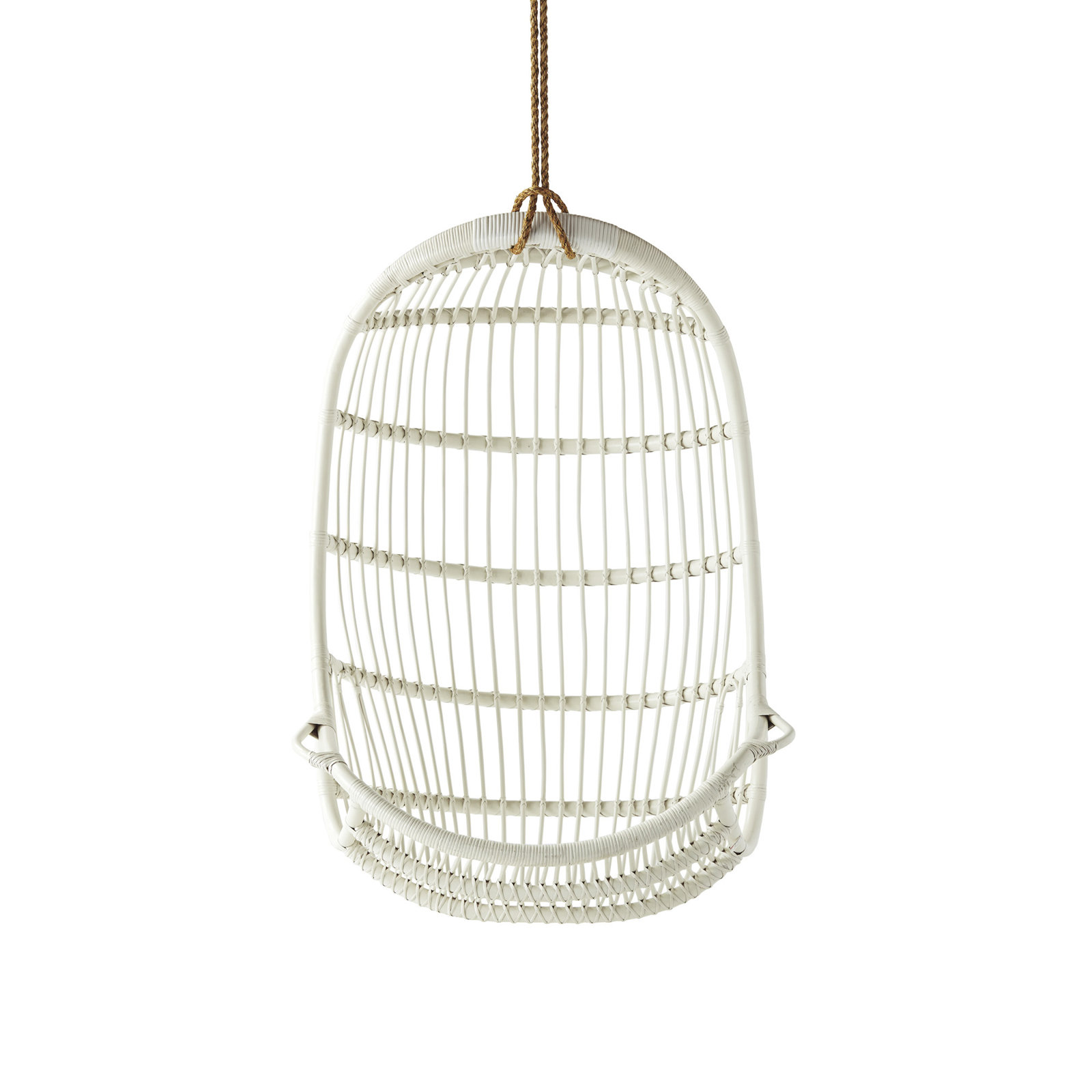 Riviera Rattan Hanging Chair - White