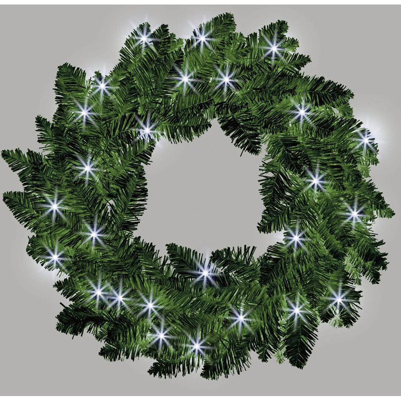Faux Lighted PVC 21.65cm Christmas Wreath, Warm White