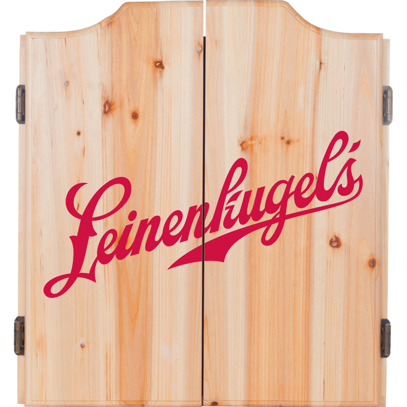 Leinenkugel's Trademark Global Bristle Dartboard And Cabinet Set (Darts Included)