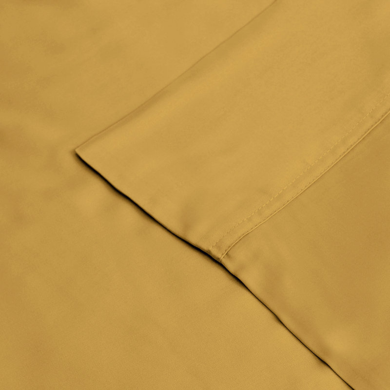 Gold Twin Organic Cotton Bamboo Deep Pocket Sheet Set