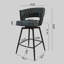 Tabouret de bar en cuir technique avec tabourets pivotants à 360 °, tabouret de bar rembourré, tabouret de bar et repose-pieds-1614766953-1614766954