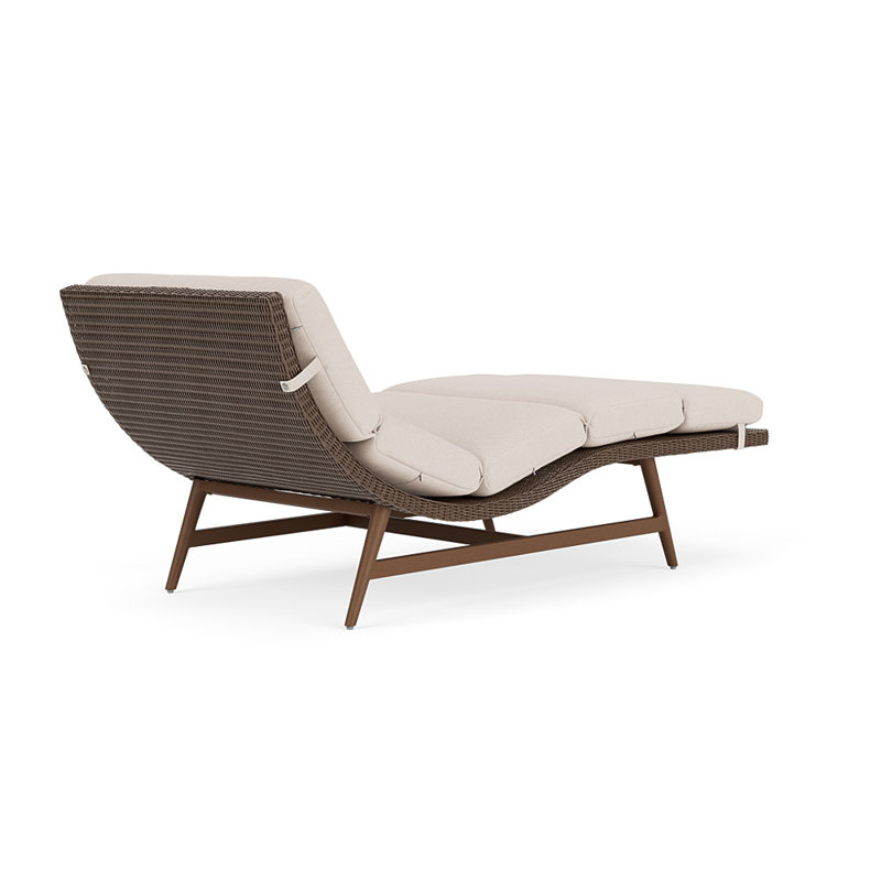 Cascade Outdoor Chaise Lounge, Canvas Birds Eye, Bark
