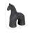 Decorative Cement Textured Horse Figurine Object for Table Decor - Sculptural Statue Accent for Office, Living Room or Home Decoration - Black-970975944-970975947