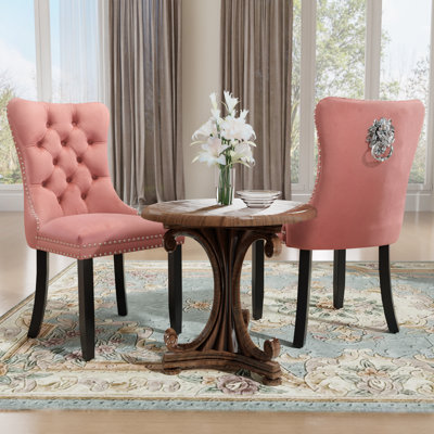50.8 cm H Velvet Wing Back Side Chair
