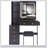 37-Inch Vanity Table Set With Sliding LED Mirror, Built-In Sockets, Hair Dryer Stand, And Cushioned Stool, High Storage Capacity-295122855
