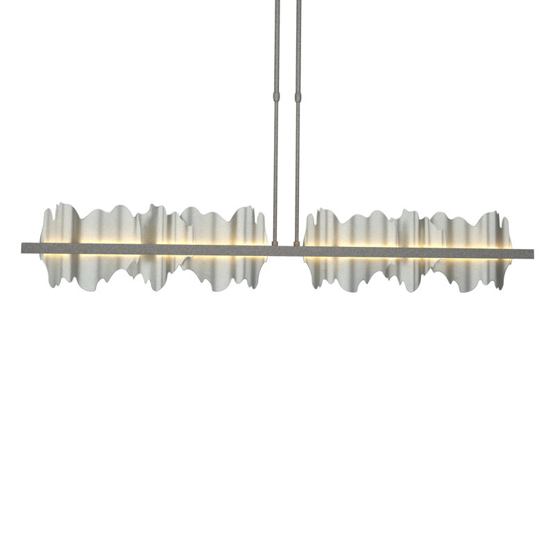Hildene 1 - Light Unique Linear LED Pendant, Natural Iron, Vintage Platinum
