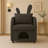 Dark Gray Bunny-Ear Pet-Friendly Armchair With Scratch-Resistant Fabric, Triple-Entry Pet Hideaway Openings, Dual-Use Sofa Chair, 27.4 X 25.2 X 37.4 Inch