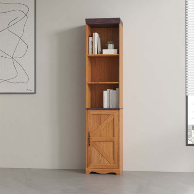 70.86" (180cm) Tall Free-Standing Wood Storage Cabinet – 5-Tier Modular Cube Bookcase & Display Shelf – DIY Combination Bookshelf for Living Room & Bedroom