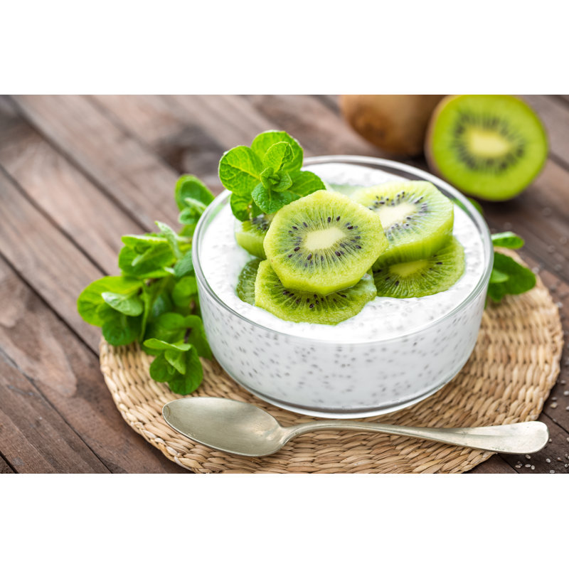Fresh Kiwi Yogurt by YelenaYemchuk - Wrapped Canvas Print, 30cm H x 46cm W