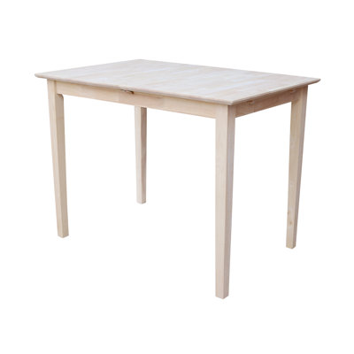 Ginna Extendable Unfinished Solid Wood Dining Table