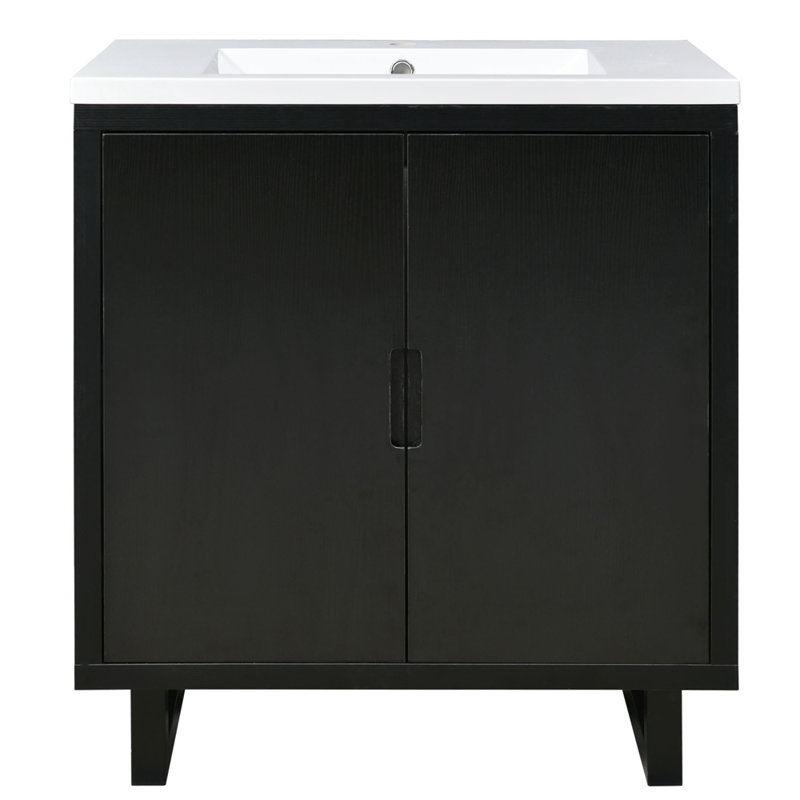 30" Bathroom vanity Set with Sink, Black