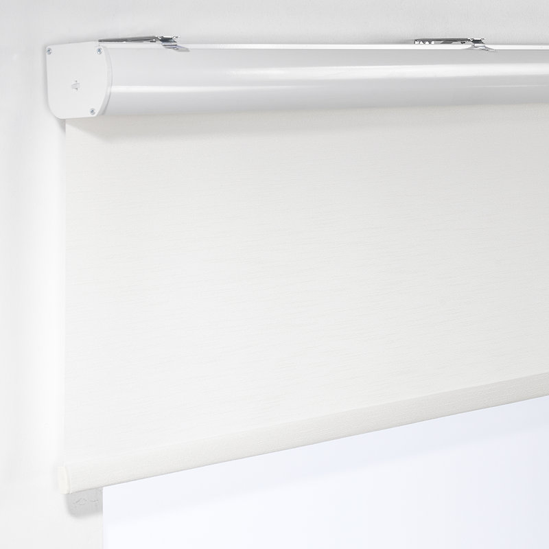 Store semi-transparent texturé en faux lin, Blanc, L 43,5 po x L 72 po