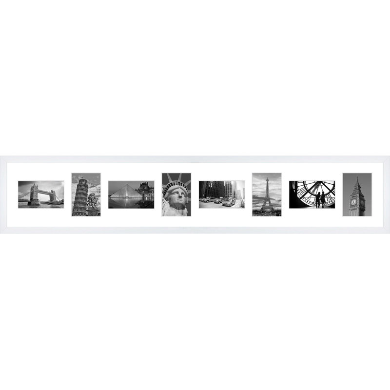 Lagas Wood Picture Frame with Mat, White