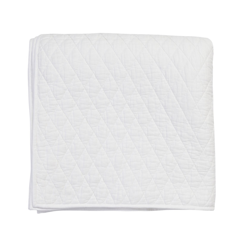 White Textured Cotton Queen Quilt