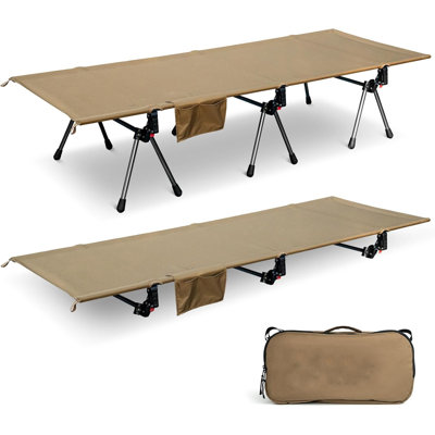 Lit de camping, hauteur réglable avec rallonges de pieds de lit, support solide 330 lb