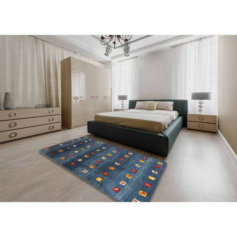 Tapis abstrait bleu, Rectangle 5 pi x 7 pi