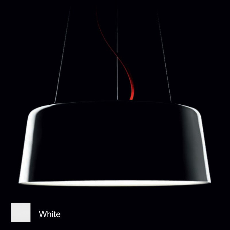 Blanca 1 - Light Single Drum LED Pendant, Glossy White, 9" H x 23.63" W x 23.63" D
