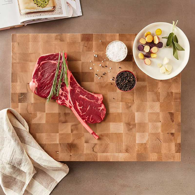John Boos Chinese Chopping Block 2.25" End Grain Reversible, Maple, 20" L x 15" W