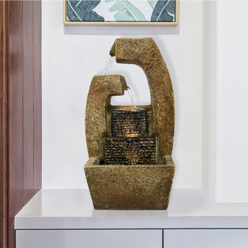 Fontaine de table de relaxation intérieure 15,7 po avec lumière pour la maison