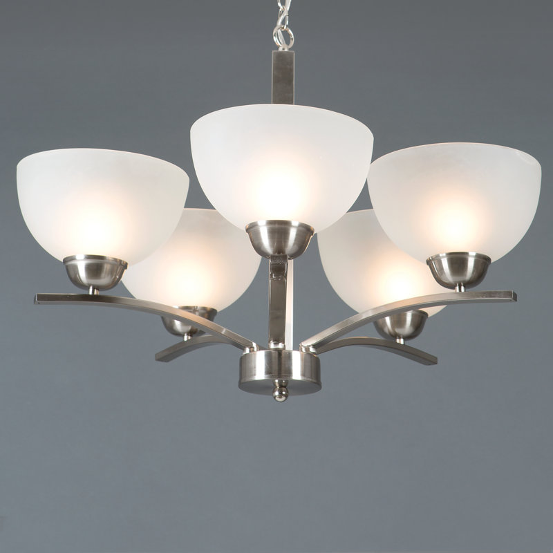 Lustre classique/traditionnel ombré 5 lumières Babin, Acier satiné
