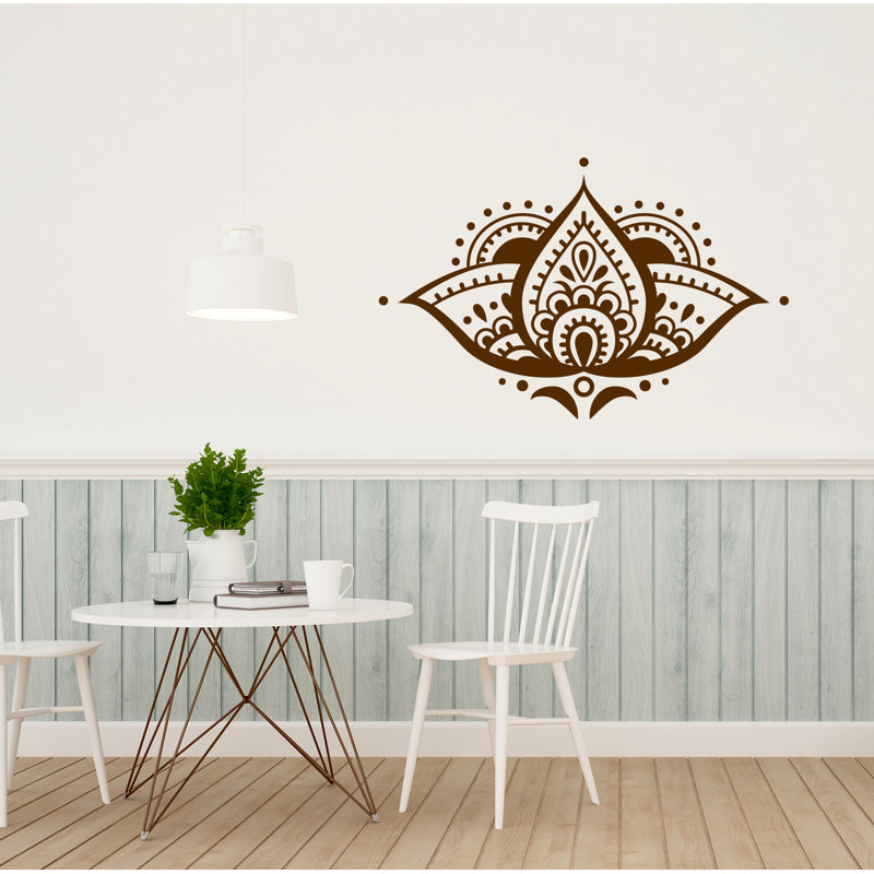 Adhésif décoratif fleur de lotus, H 46 po x l 72 po, Brun