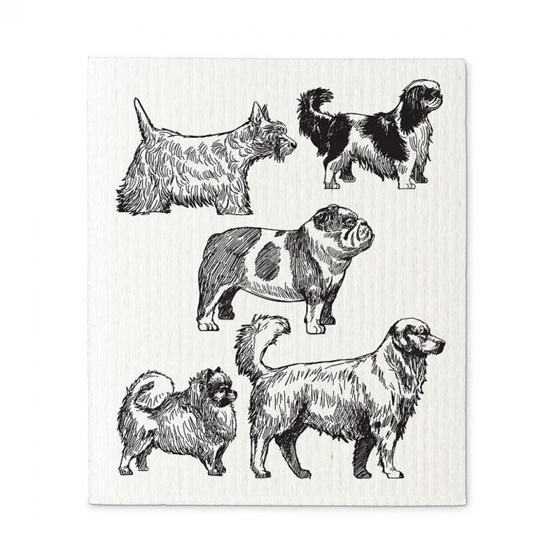 Ensemble de 2 débarbouillettes croquis de chien