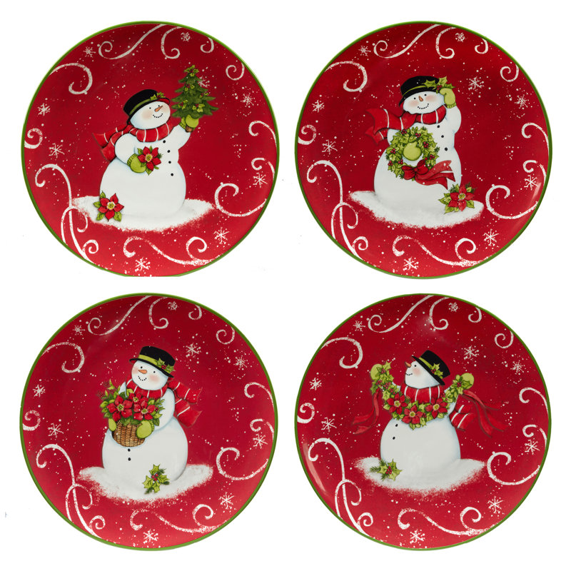 Ensemble de 4 assiettes à dessert certifiées Holiday International Magic