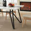 Grande table de salle à manger 70,9 po rectangulaire, grand bureau imperméable en grain de marbre pour 8 personnes, table de salle à manger familiale de luxe avec pieds réglables pour la cuisine, le salon, le bureau, blanc, l 70,9 po x P 35,4 po x H 3