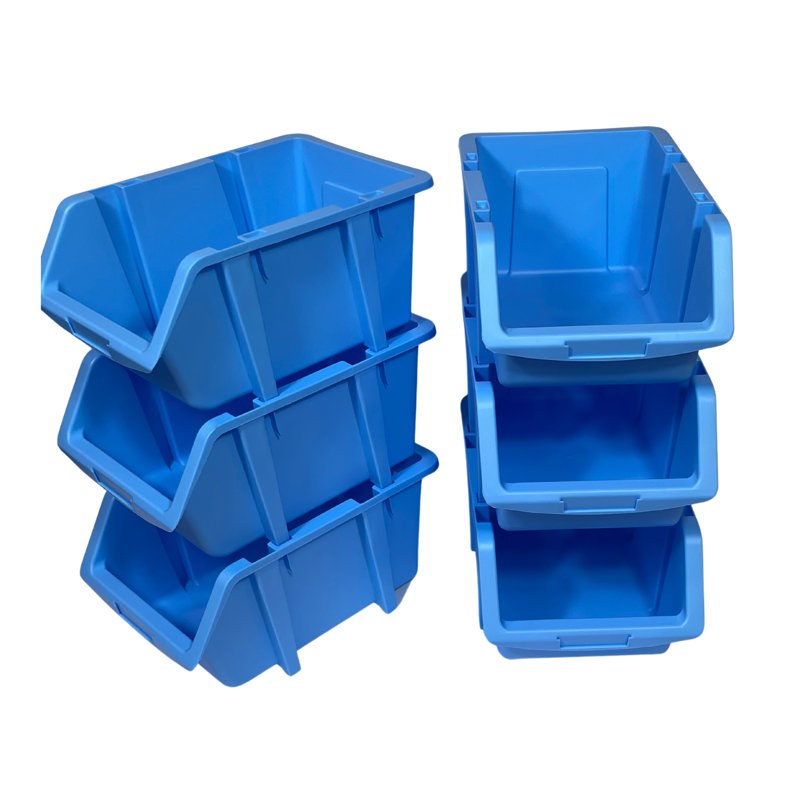 Ensemble de bacs empilables en plastique Henriha, Bleu ciel